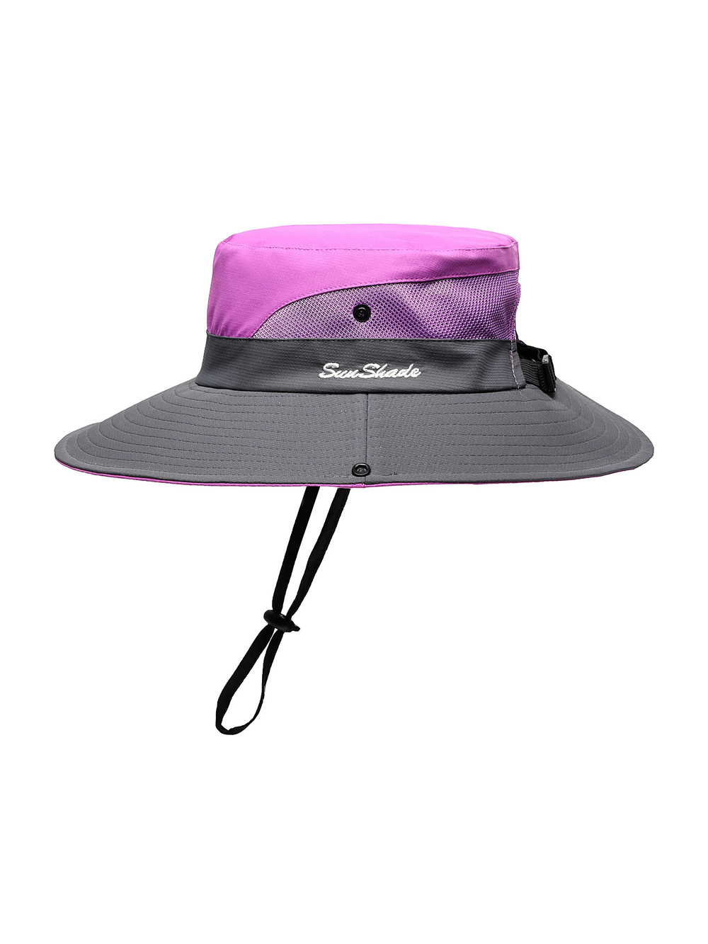 Womens Summer Sun Hat Beach Hat Wide Brim Outdoor UV | Purple-Gray | Size 6-7